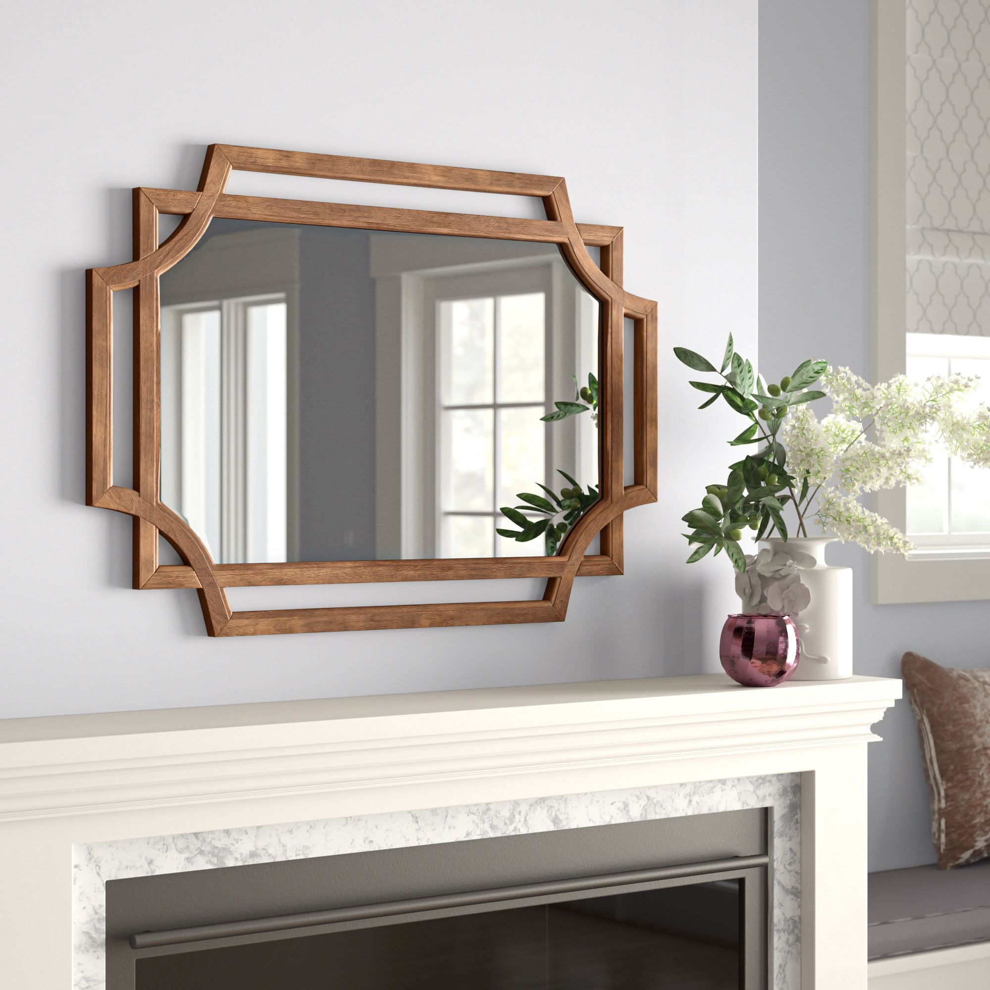 Wooden wall mirrors sales